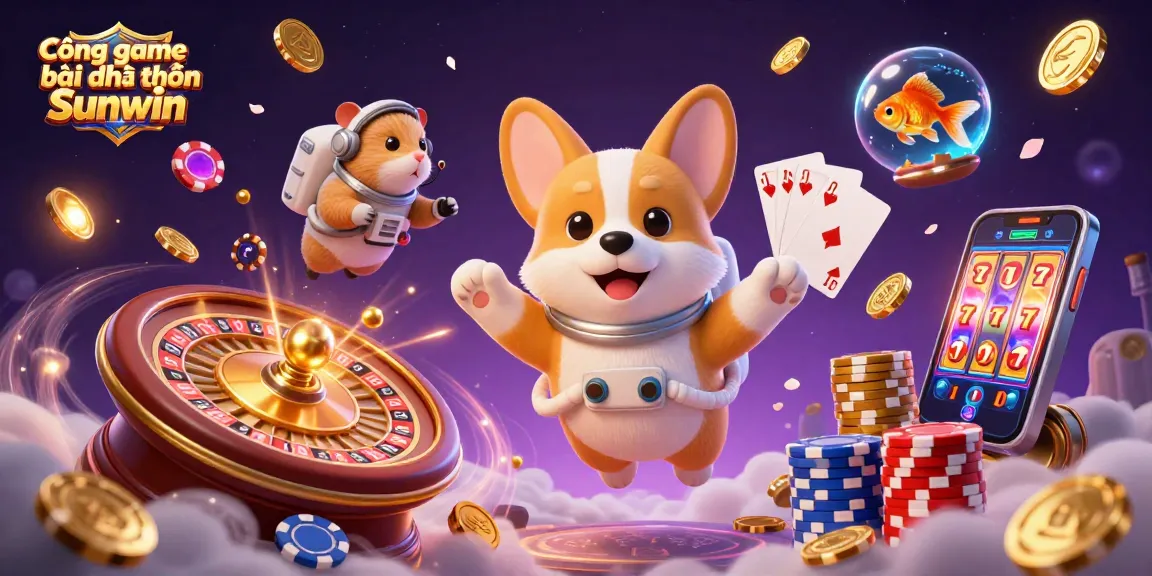 Engage in thrilling gameplay at Cổng game bài đổi thưởng Sunwin with exciting casino characters in a vibrant scene.